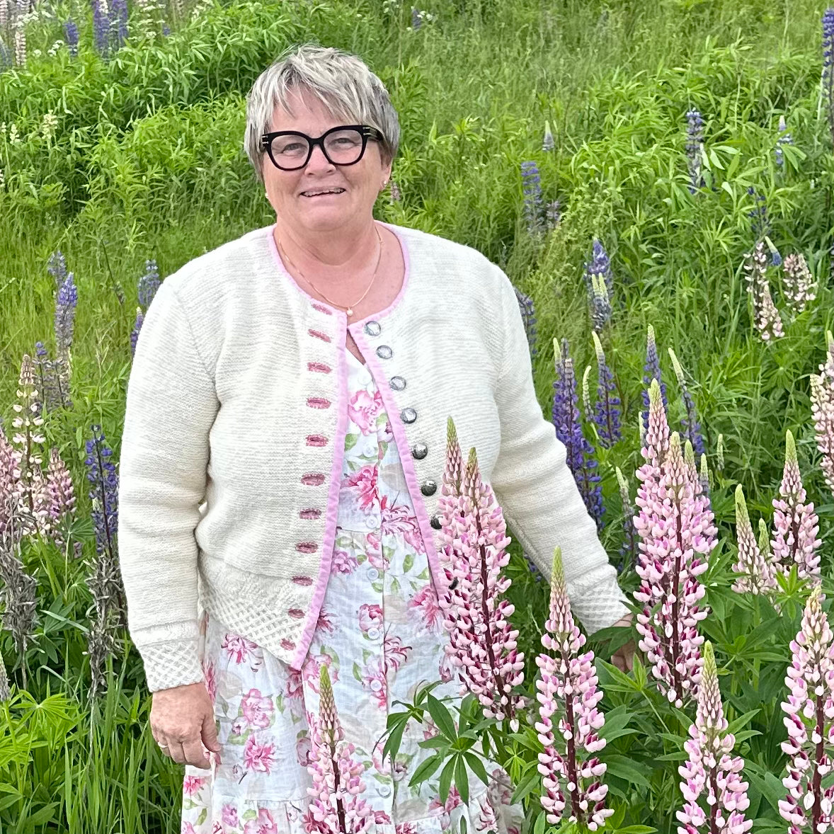 Rillestrikket fanatrøye til dame