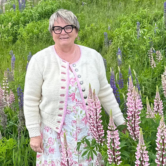 Rillestrikket fanatrøye til dame